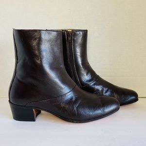 Visconti Men's Brown Leather Zipper Chelsea Boots, 8.5.